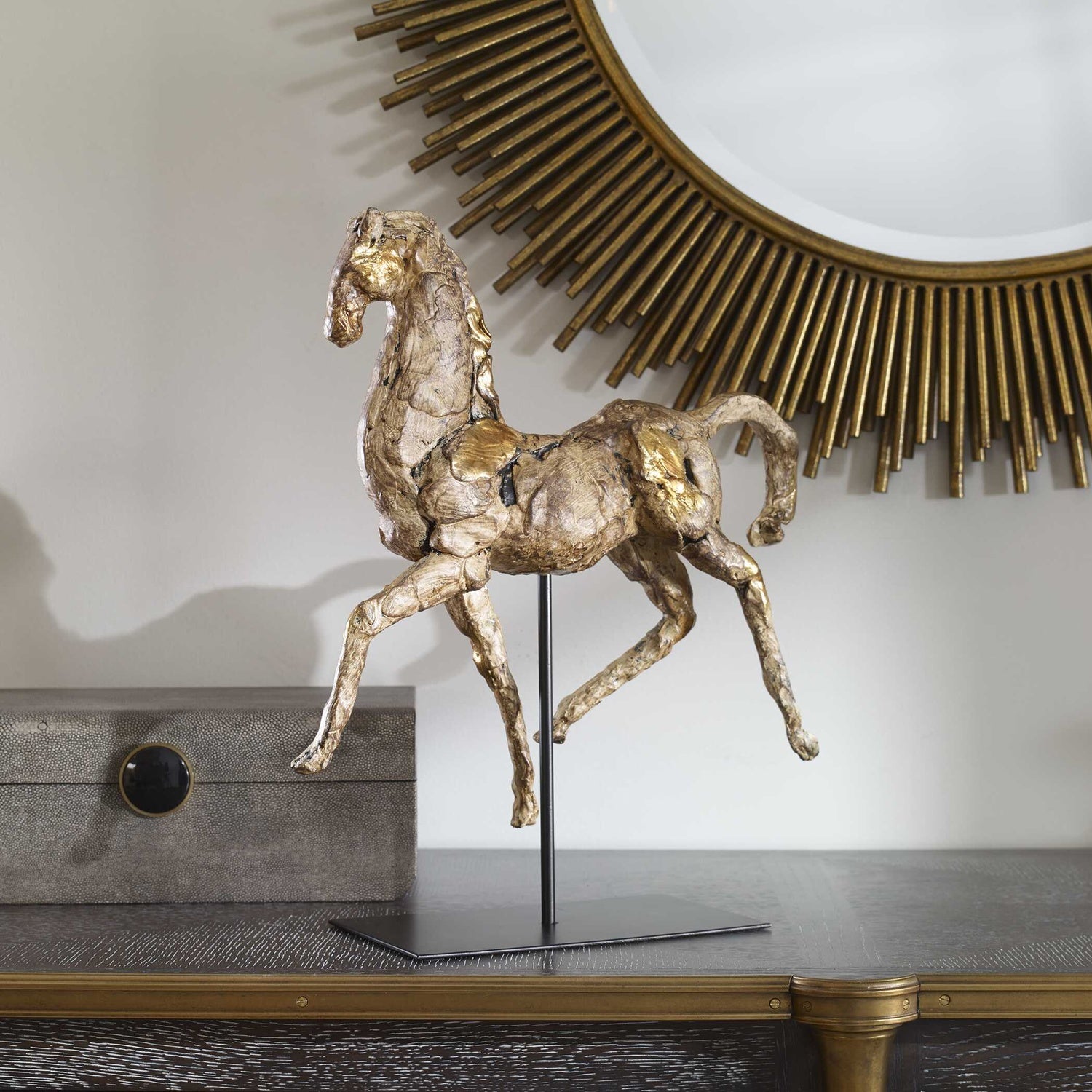 UTTERMOST CABALLO DORADO HORSE SCULPTURE - Decorative Accents