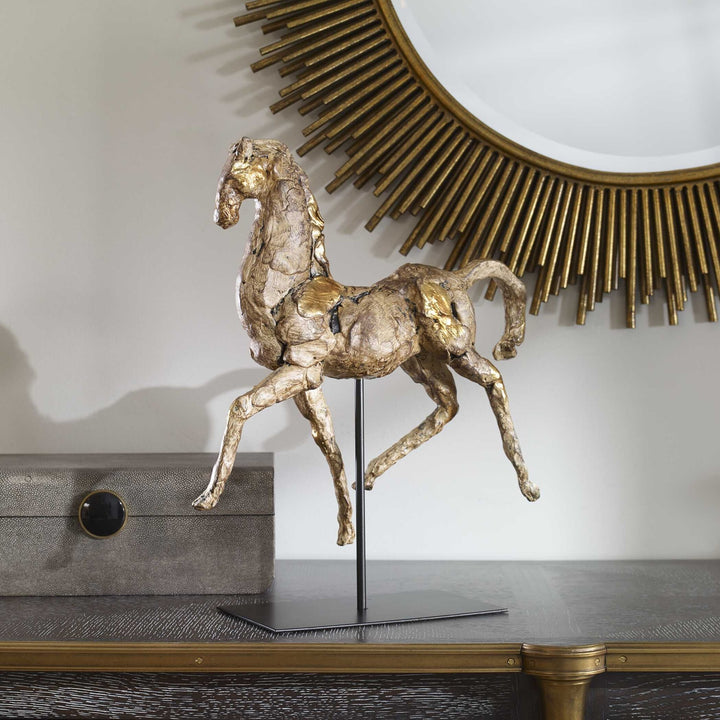 UTTERMOST CABALLO DORADO HORSE SCULPTURE - Decorative Accents