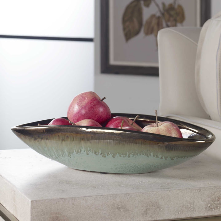 UTTERMOST IROQUOIS GLAZE BOWL - Decorative Accents