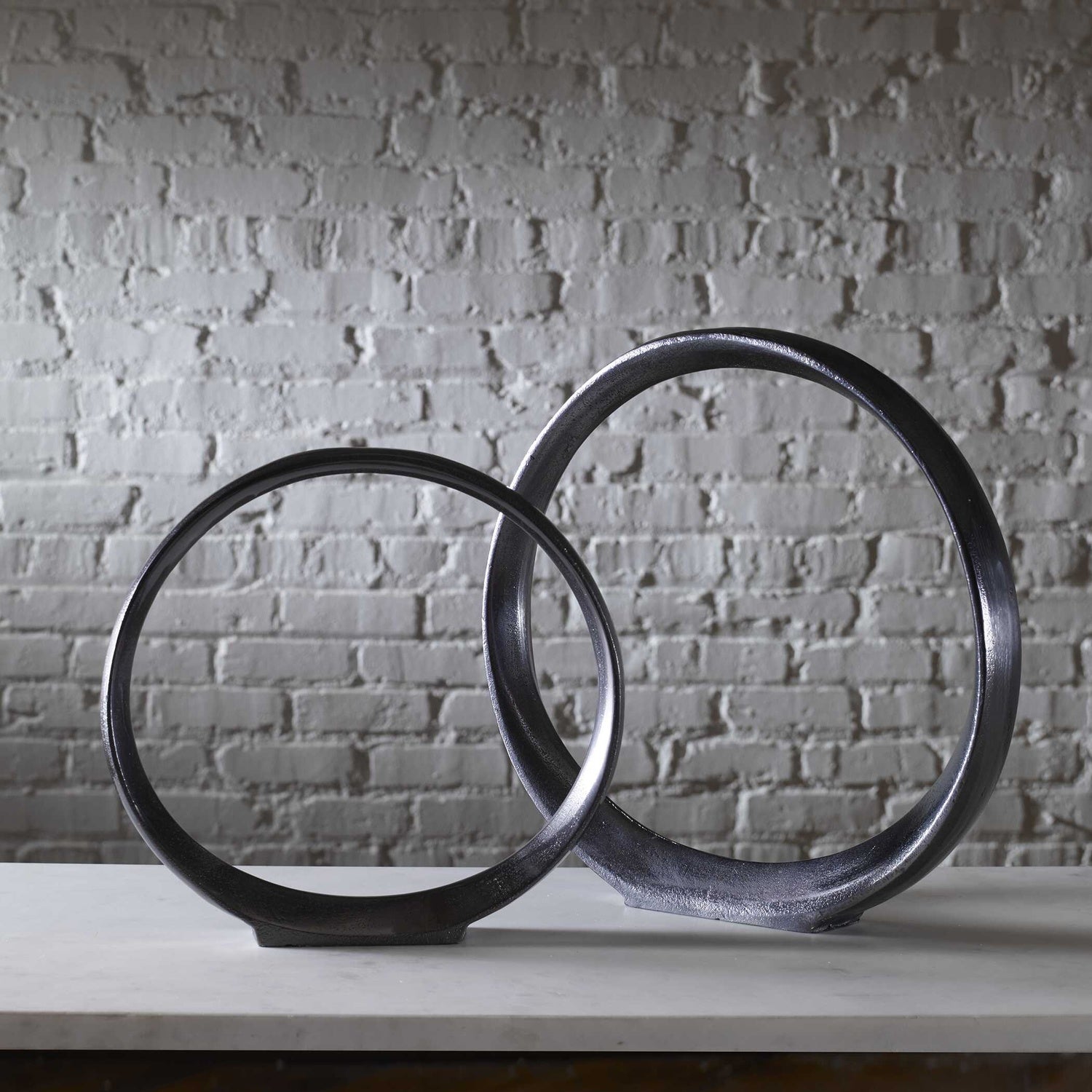 UTTERMOST Orbits Ring Sculptures Set Of 2 - Decorative Accents