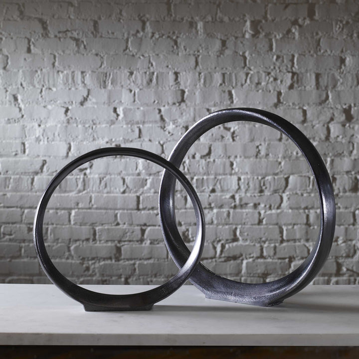 UTTERMOST Orbits Ring Sculptures Set Of 2 - Decorative Accents