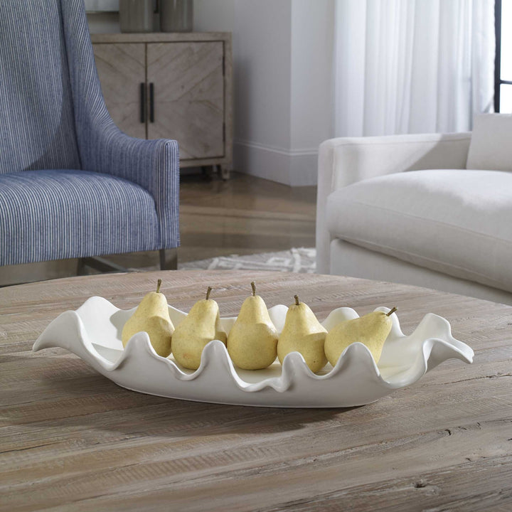 UTTERMOST RUFFLED FEATHERS MODERN BOWL - Decorative Accents