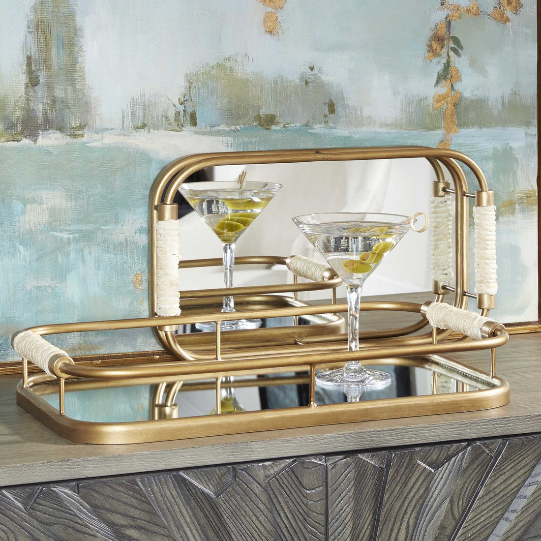 UTTERMOST Rosea Brushed Trays Set Of 2 - Decorative Accents