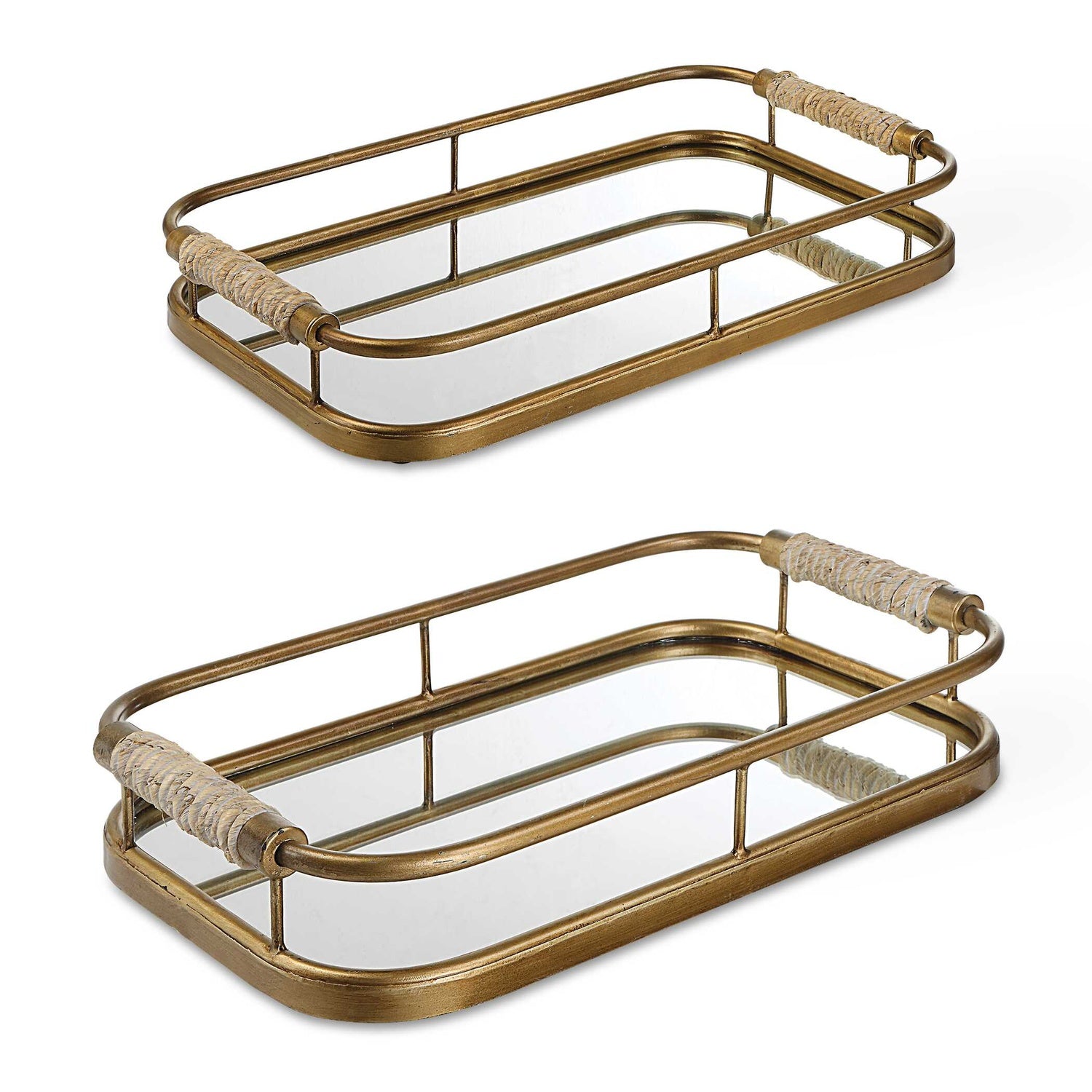 UTTERMOST Rosea Brushed Trays Set Of 2 - Decorative Accents