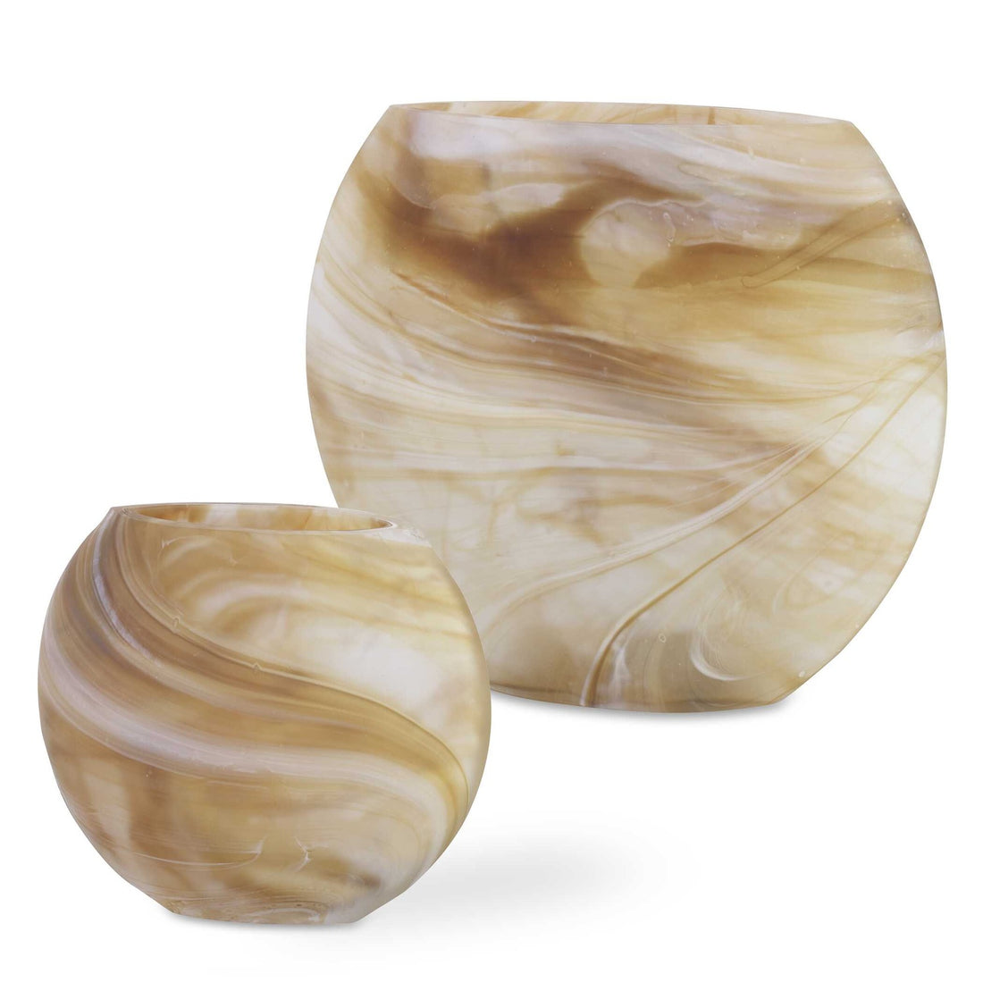 UTTERMOST Fusion Swirled Caramel & Vases Set Of 2 - Decorative Accents