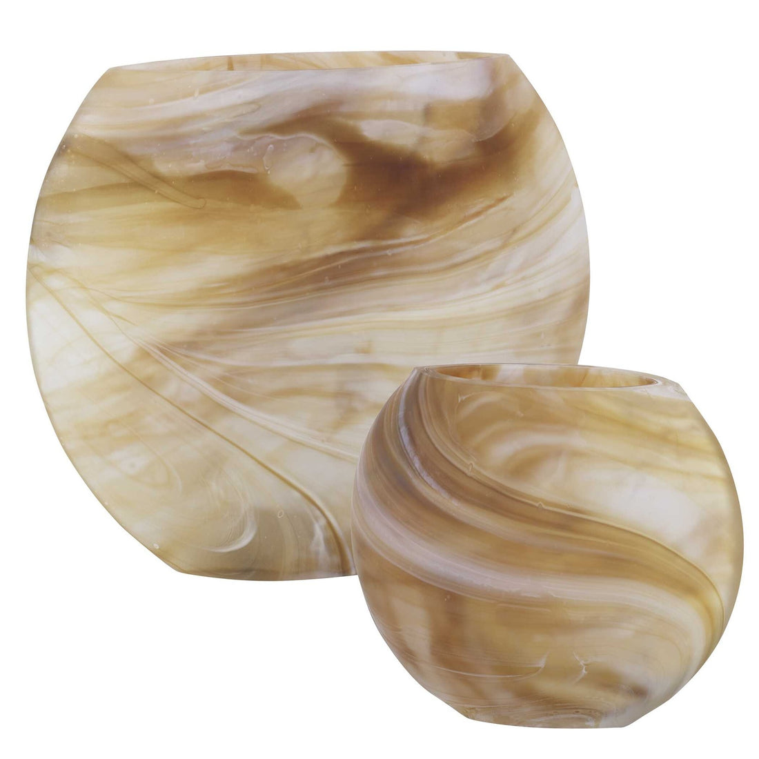 UTTERMOST Fusion Swirled Caramel & Vases Set Of 2 - Decorative Accents