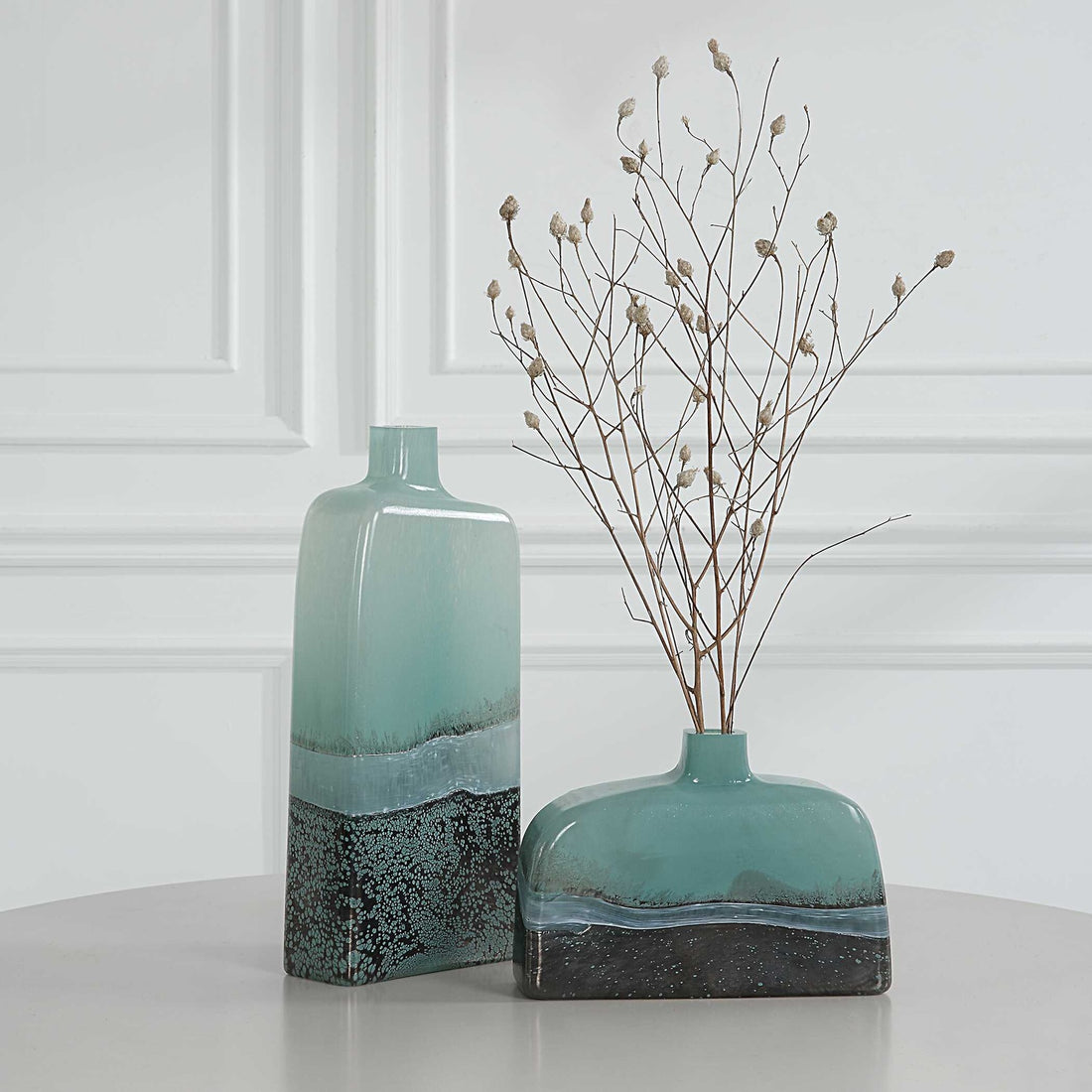 UTTERMOST Fuze Aqua & Vases Set Of 2 - Decorative Accents