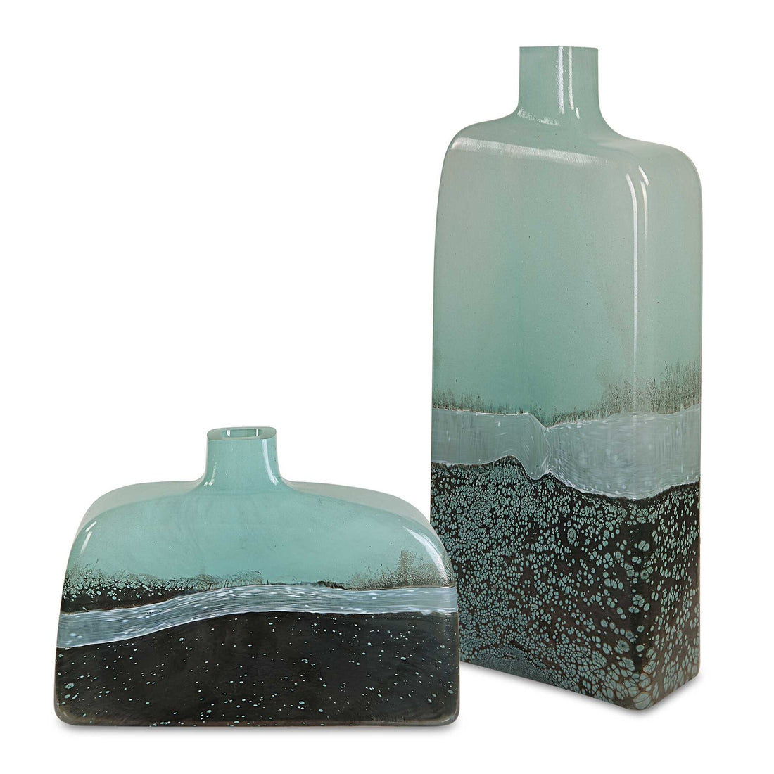 UTTERMOST Fuze Aqua & Vases Set Of 2 - Decorative Accents