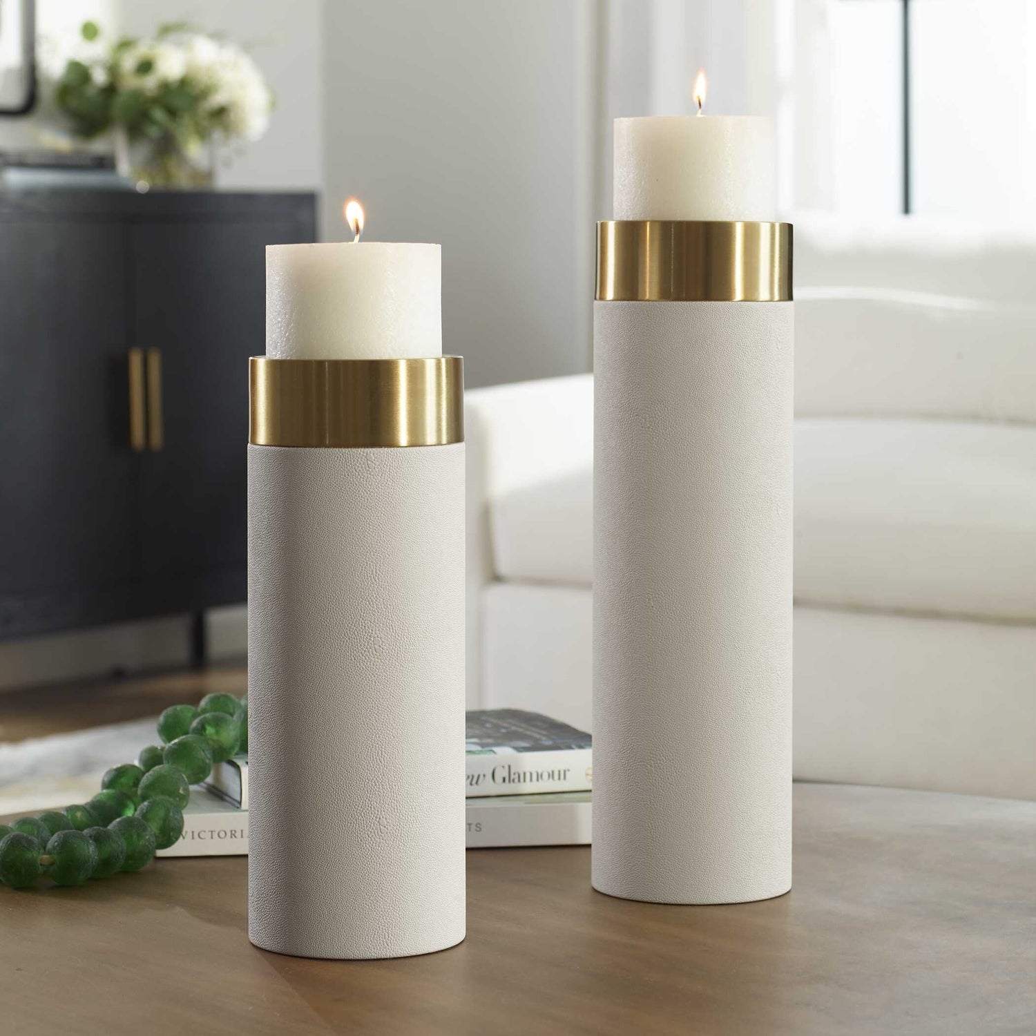UTTERMOST WESSEX PILLAR CANDLEHOLDERS - Decorative Accents