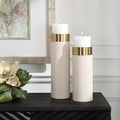 UTTERMOST Wessex Pillar Candleholders Set Of 2 - Decorative Accents