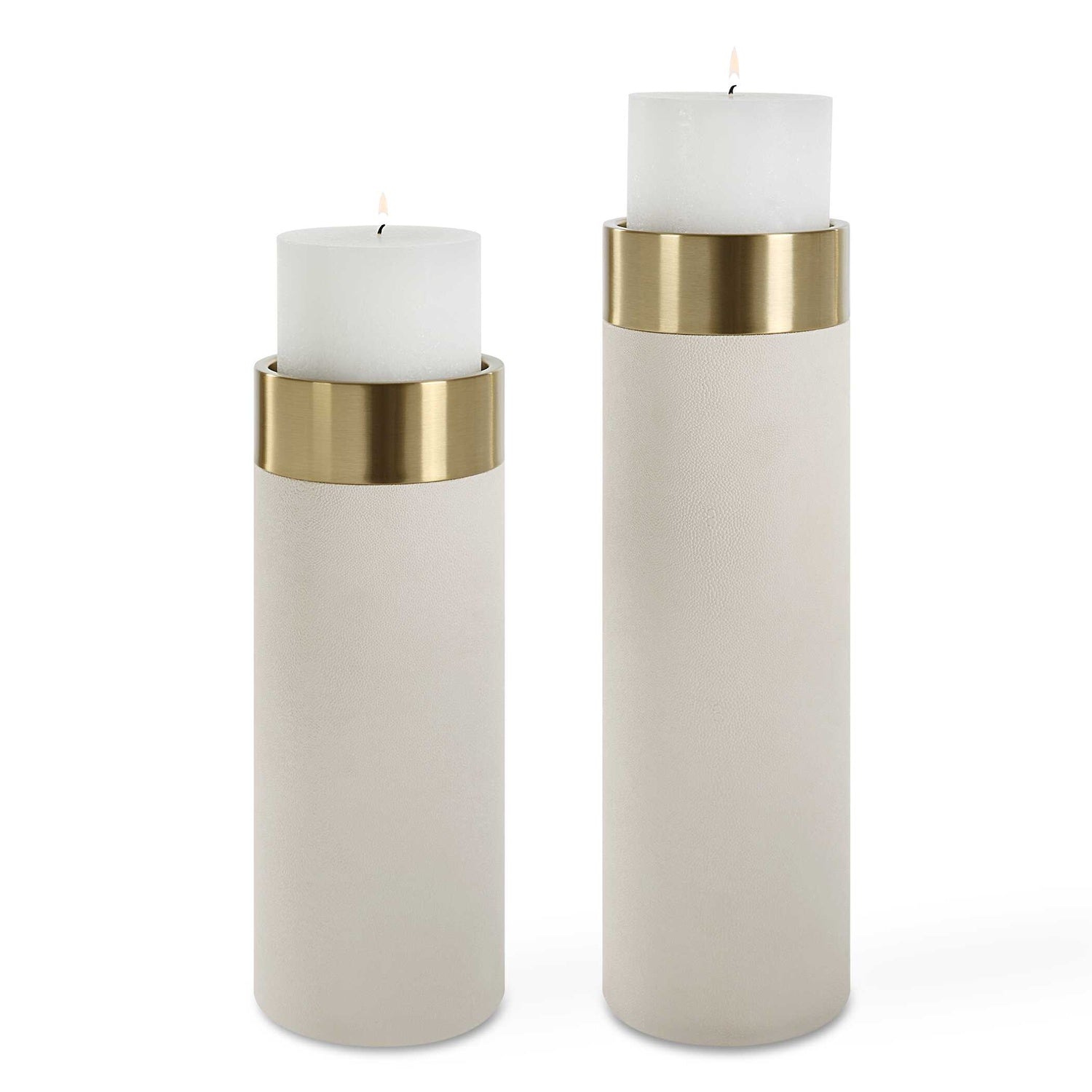 UTTERMOST Wessex Pillar Candleholders Set Of 2 - Decorative Accents