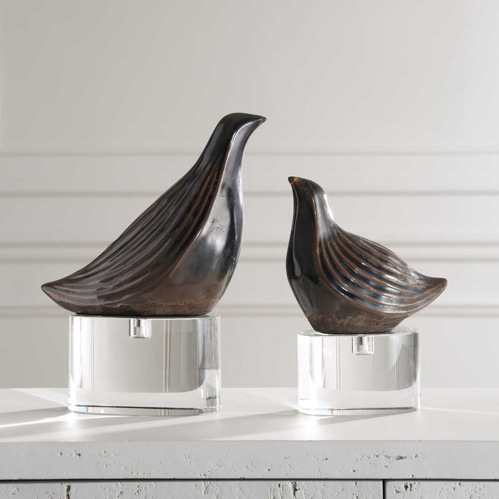 UTTERMOST Nesting Bird Sculptures Set Of 2 - Decorative Accents