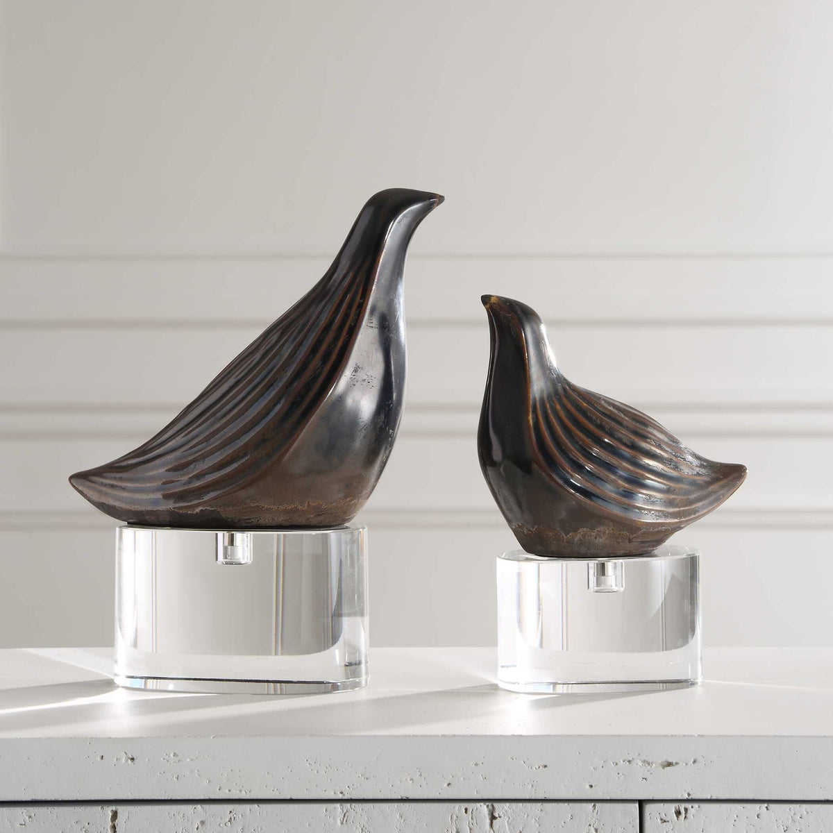 UTTERMOST Nesting Bird Sculptures Set Of 2 - Decorative Accents