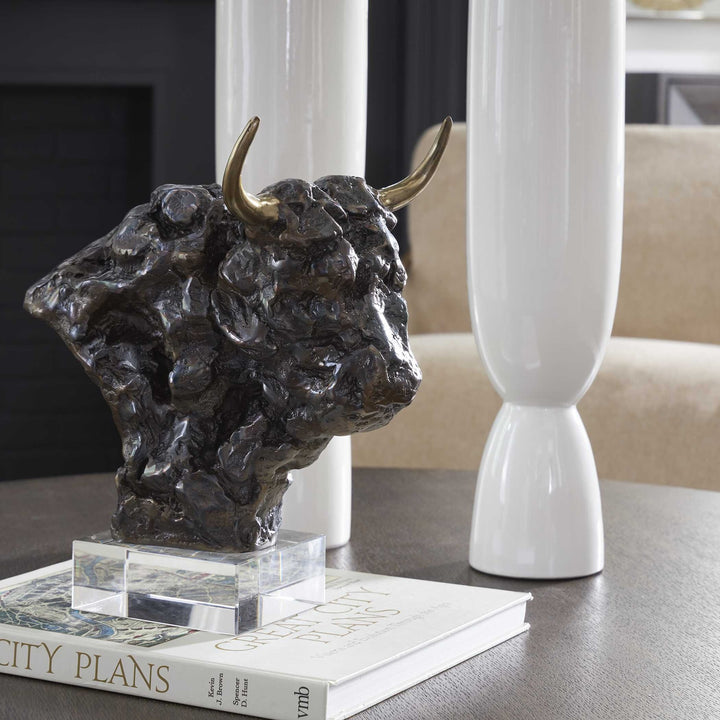 UTTERMOST BISON BUST SCULPTURE - Decorative Accents