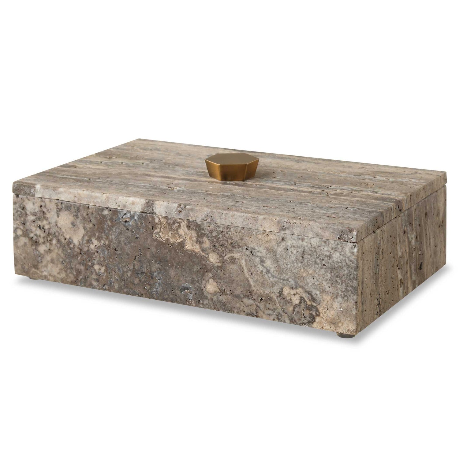 UTTERMOST GRISEUS TRAVERTINE BOX - Decorative Accents