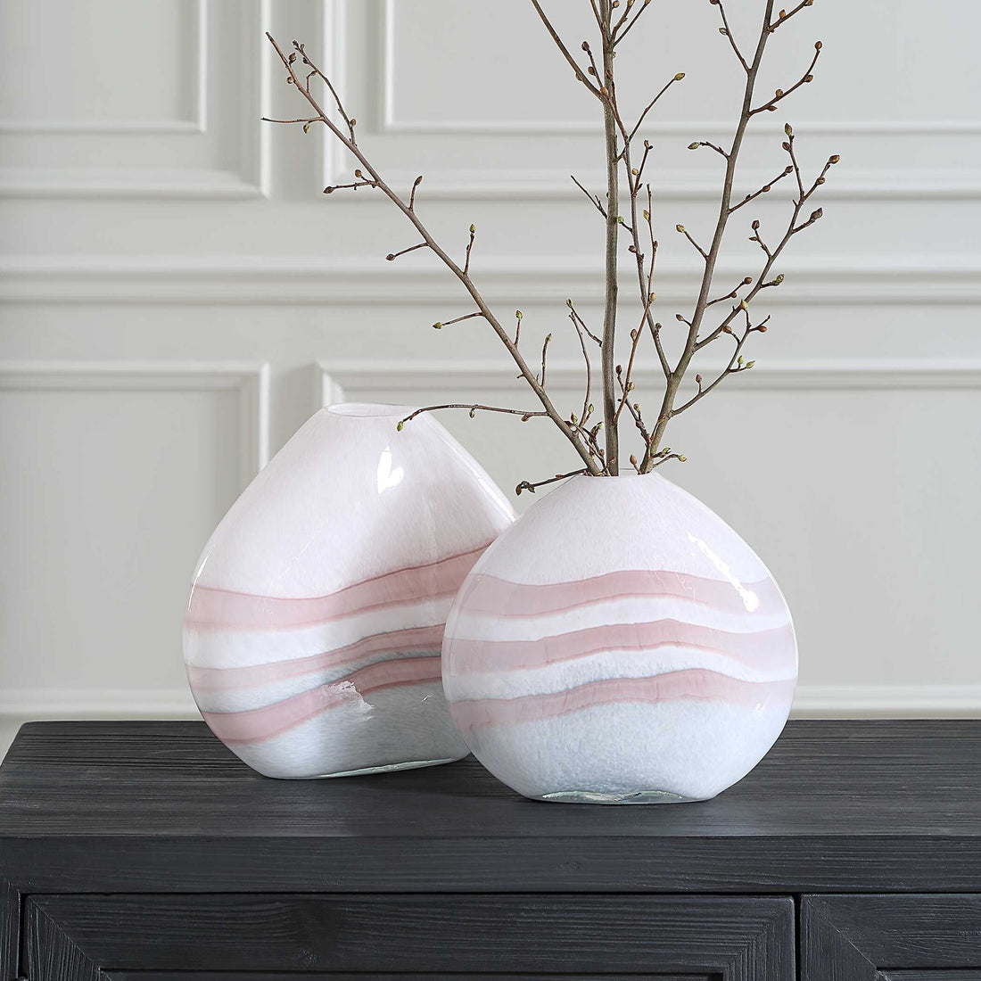 UTTERMOST Blush Swirl Vases Set Of 2 - Decorative Accents