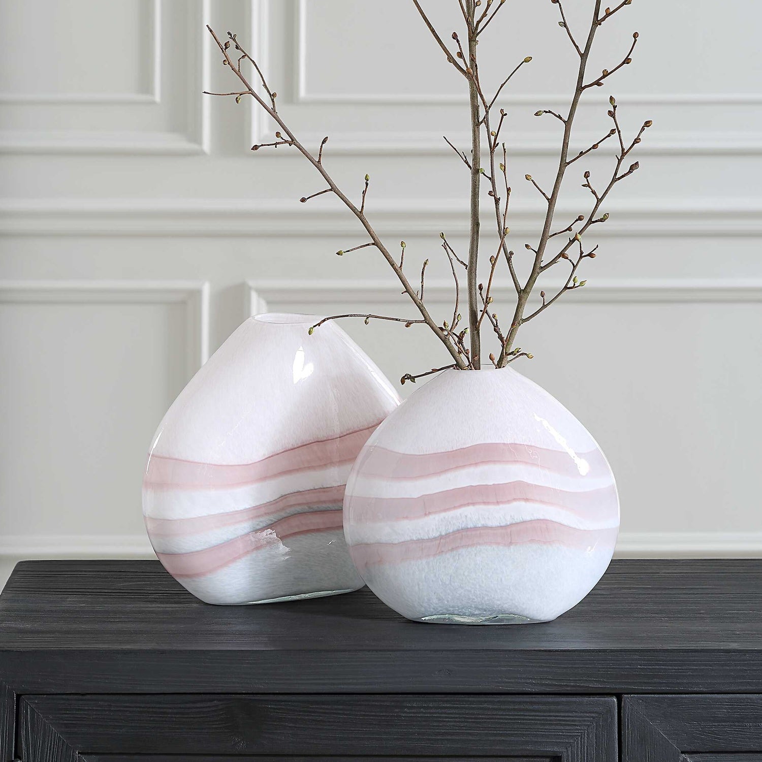 UTTERMOST Blush Swirl Vases Set Of 2 - Decorative Accents