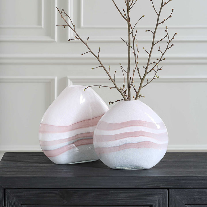 UTTERMOST Blush Swirl Vases Set Of 2 - Decorative Accents
