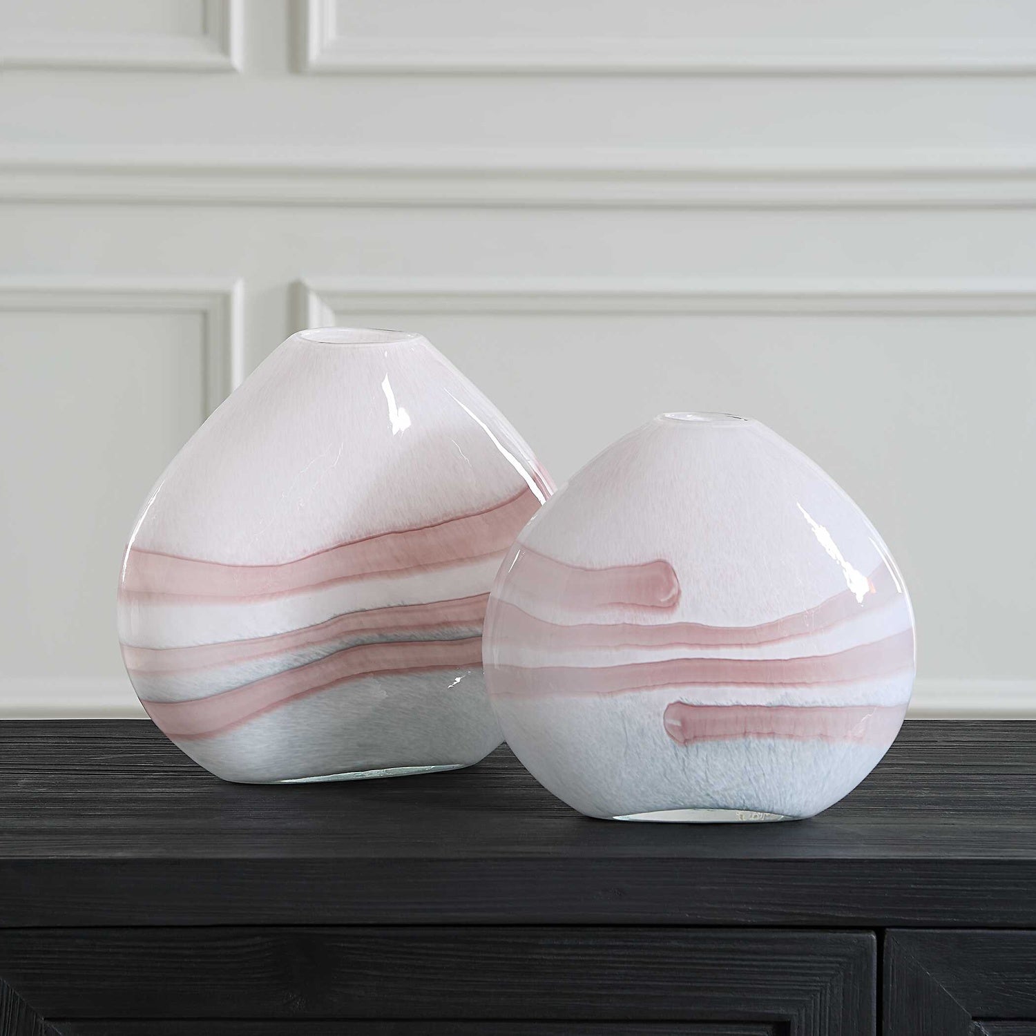 UTTERMOST Blush Swirl Vases Set Of 2 - Decorative Accents