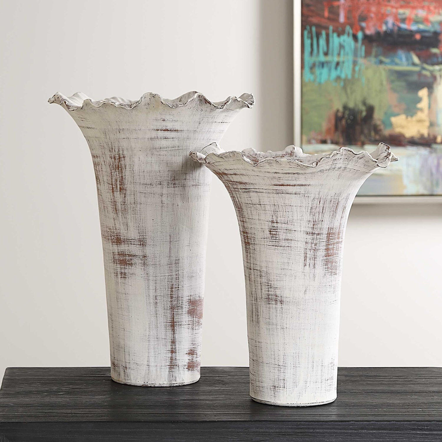 UTTERMOST RUFFLED PETAL VASES - Decorative Accents