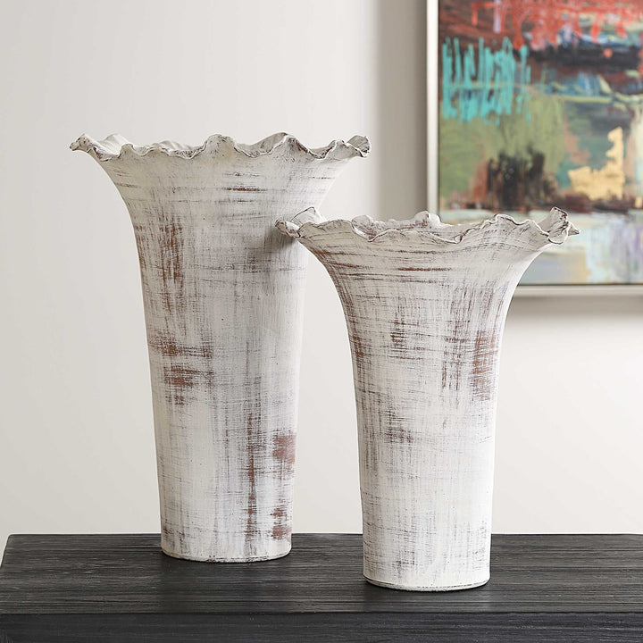 UTTERMOST RUFFLED PETAL VASES - Decorative Accents