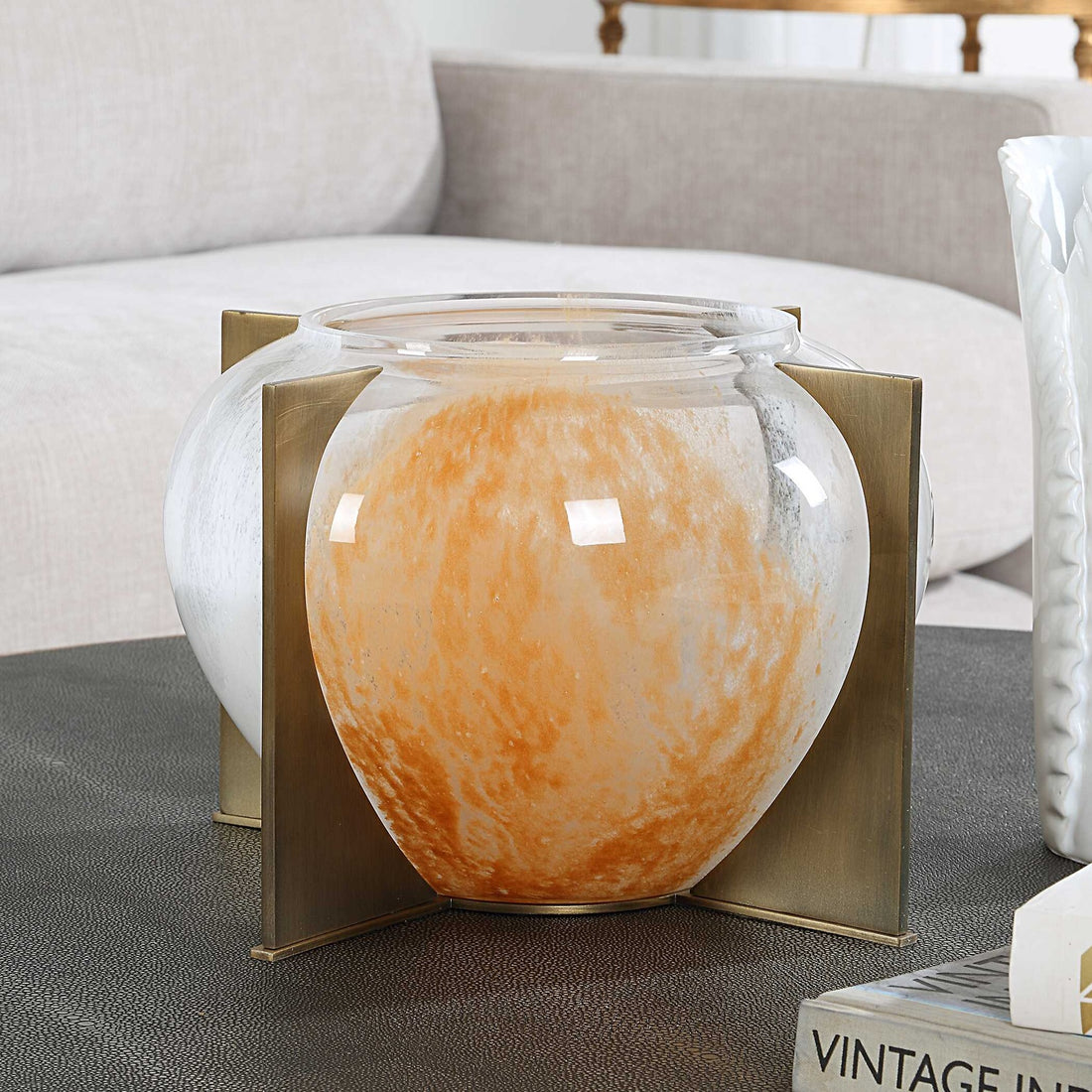 UTTERMOST Amber Swirl Vase - Decorative Accents