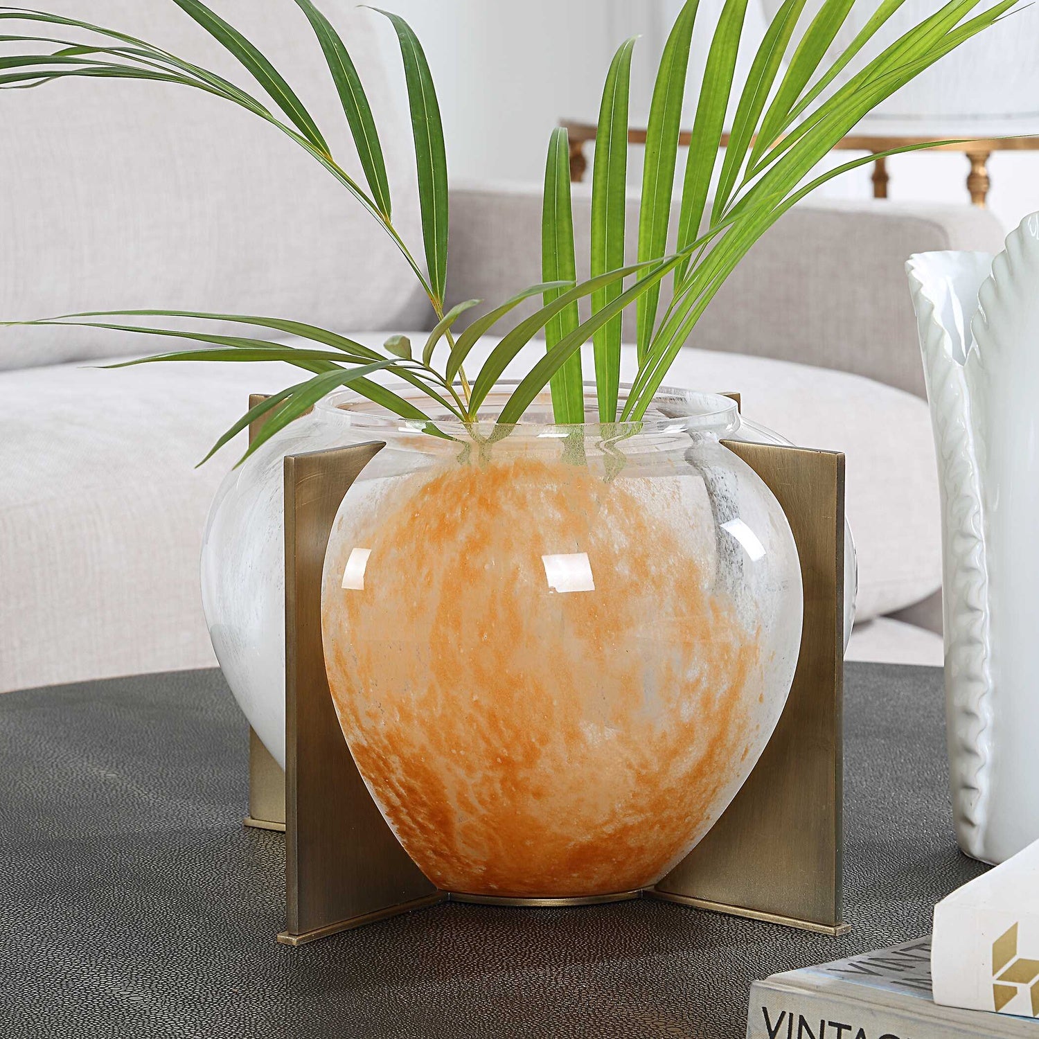 UTTERMOST Amber Swirl Vase - Decorative Accents