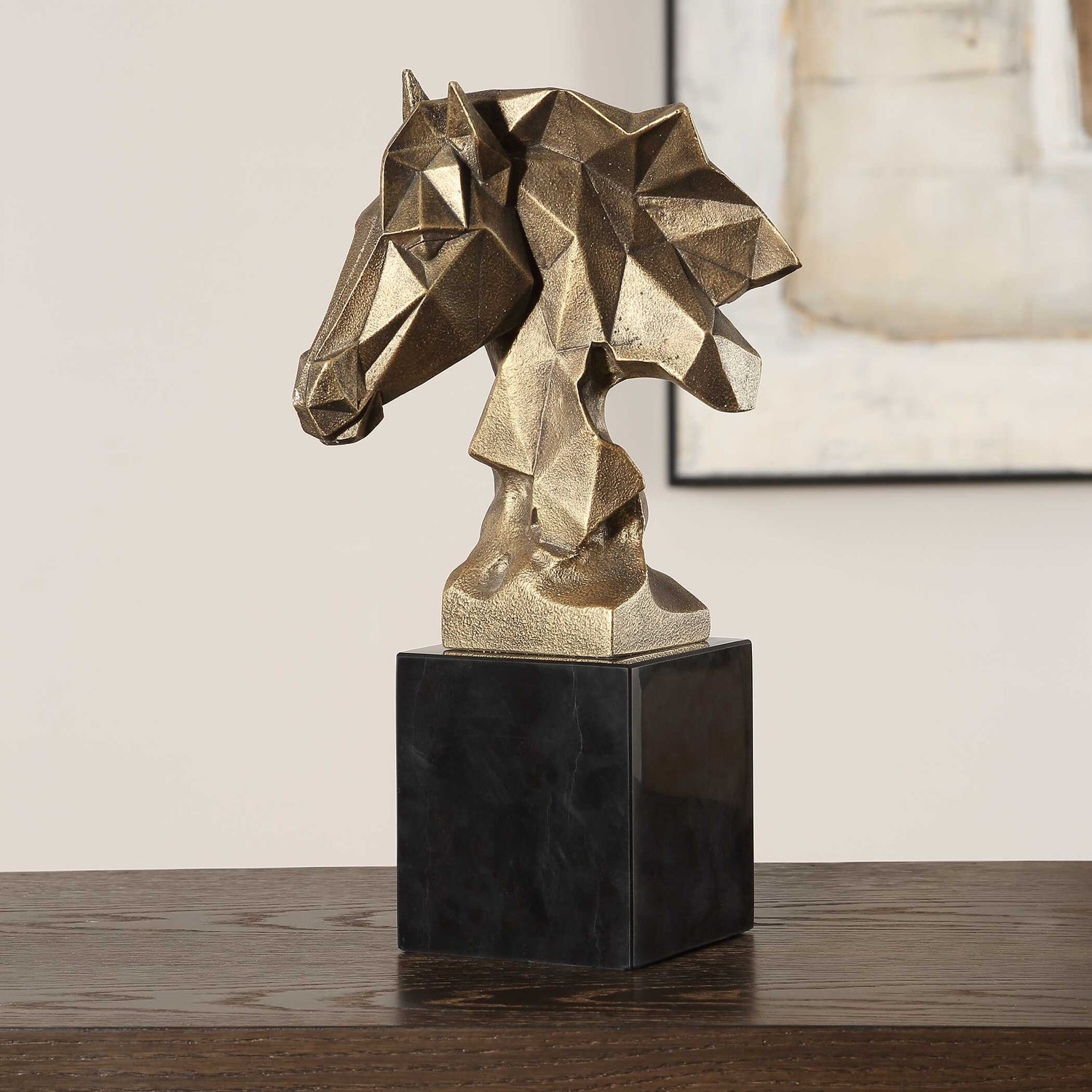 UTTERMOST CHISELED HORSE BUST SCULPTURE - Decorative Accents