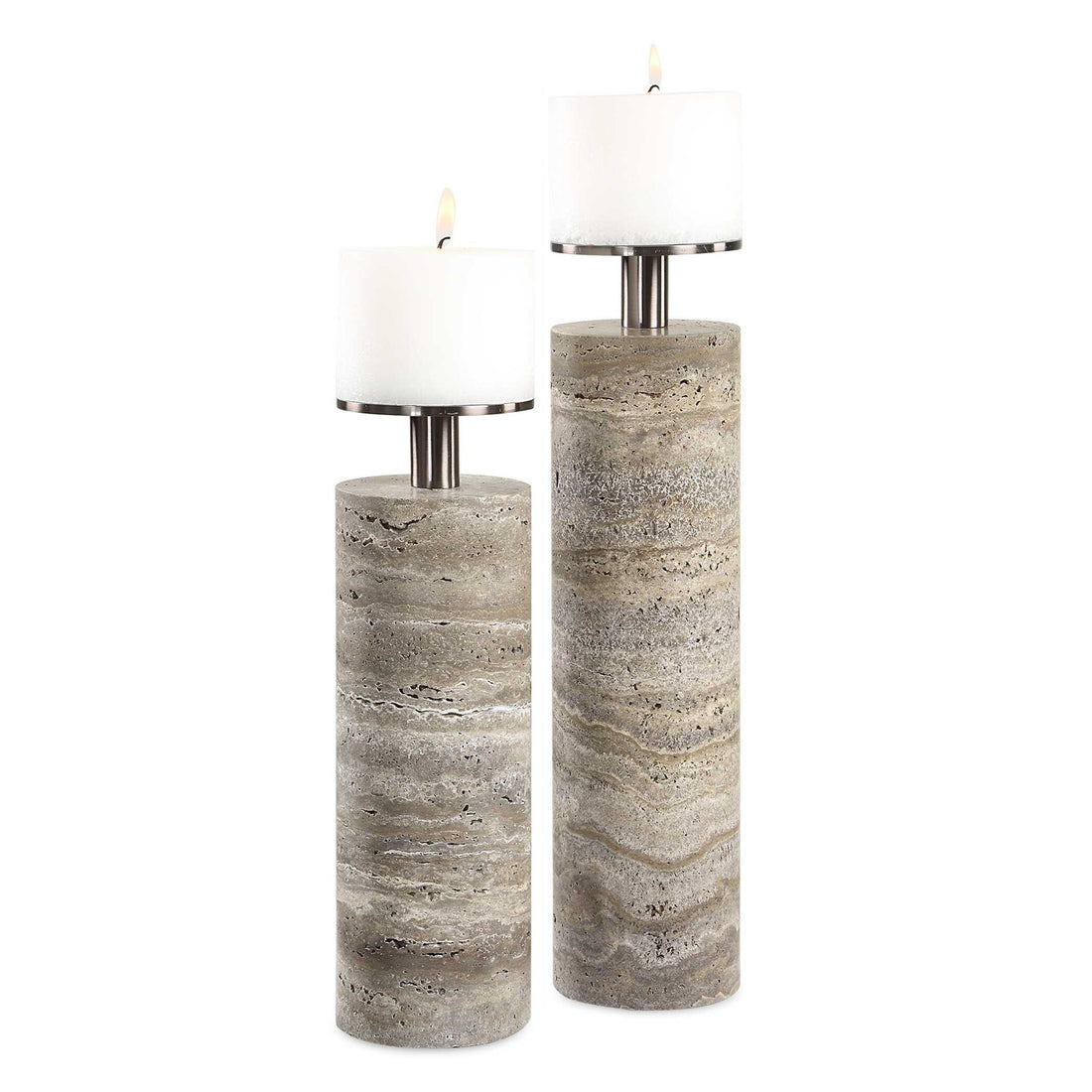 UTTERMOST SHADOWSTONE CANDLEHOLDERS - Decorative Accents