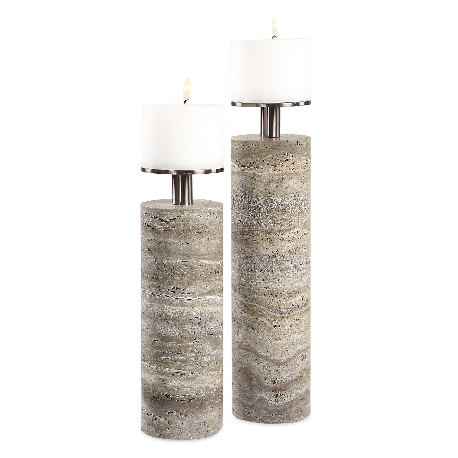 UTTERMOST SHADOWSTONE CANDLEHOLDERS - Decorative Accents