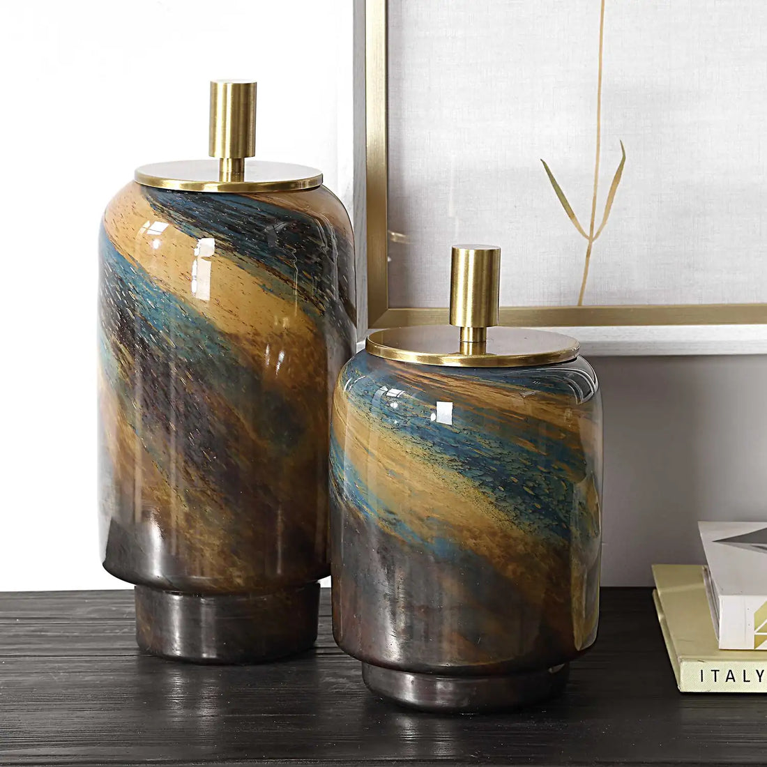 UTTERMOST Celestial Tide Containers Set Of 2 - Decorative Accents