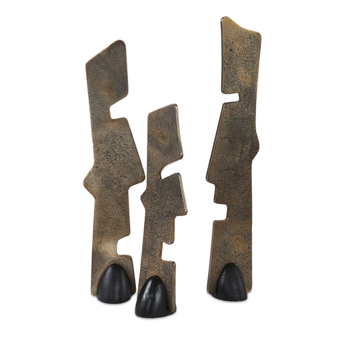 UTTERMOST Geometric Echoes Sculptures Set Of 3 - Decorative Accents