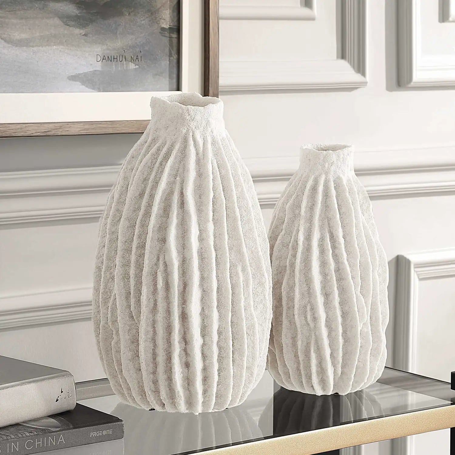 UTTERMOST Ridge Vases Set Of 2 - Decorative Accents