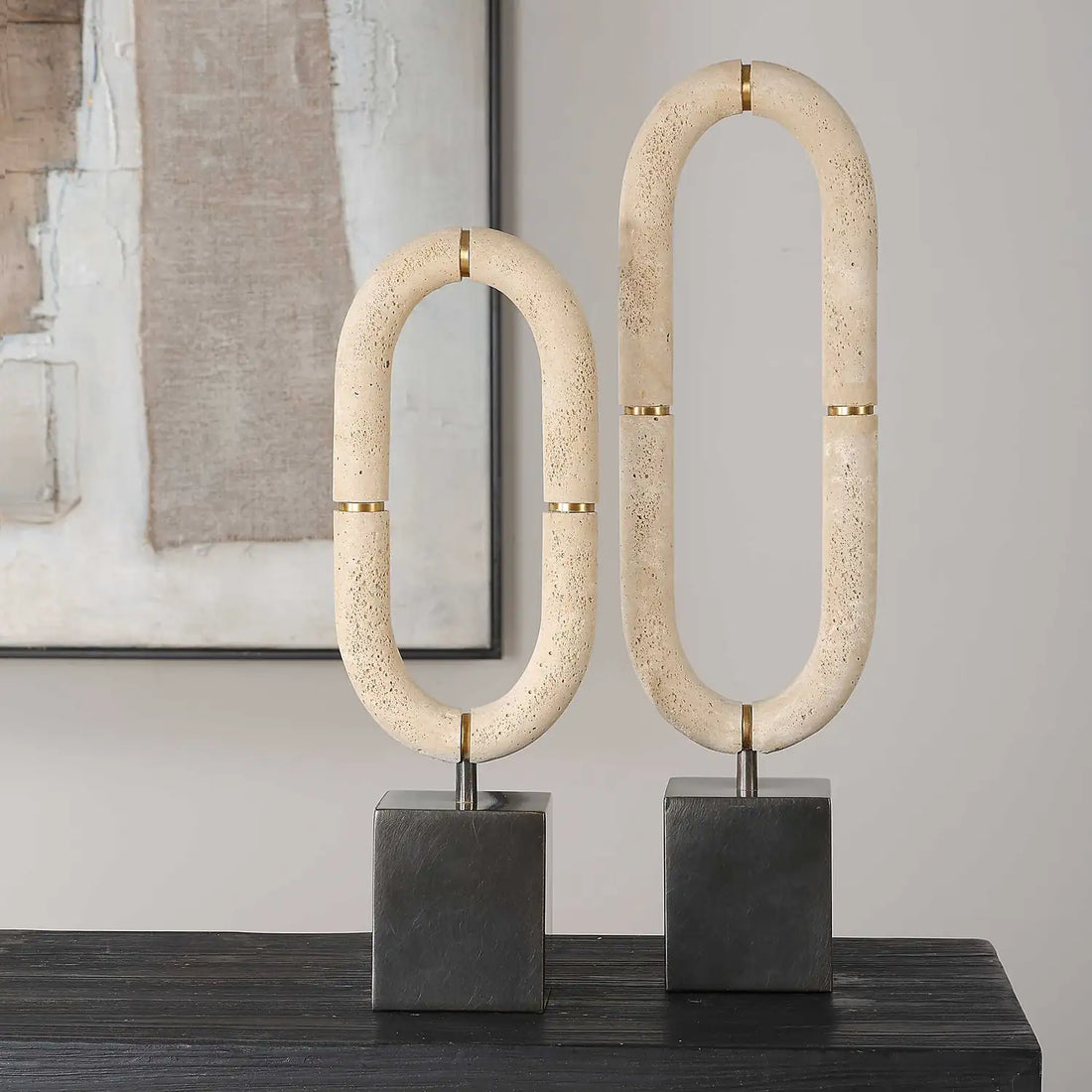 UTTERMOST Oval Sculptures Fusion Set Of 2 - Decorative Accents