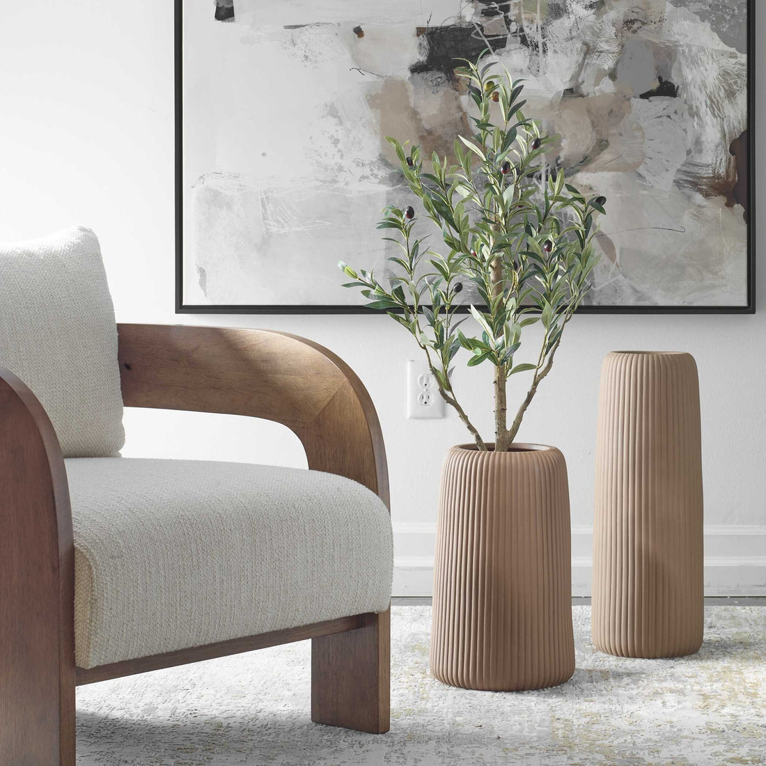 UTTERMOST RIDGE LIGHT VASES - Decorative Accents