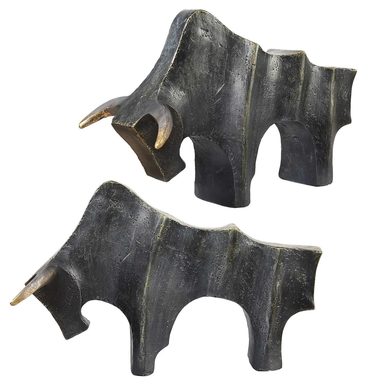 UTTERMOST Regal Bull Sculptures Set Of 2 - Decorative Accents