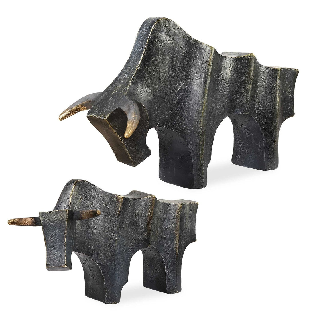 UTTERMOST Regal Bull Sculptures Set Of 2 - Decorative Accents