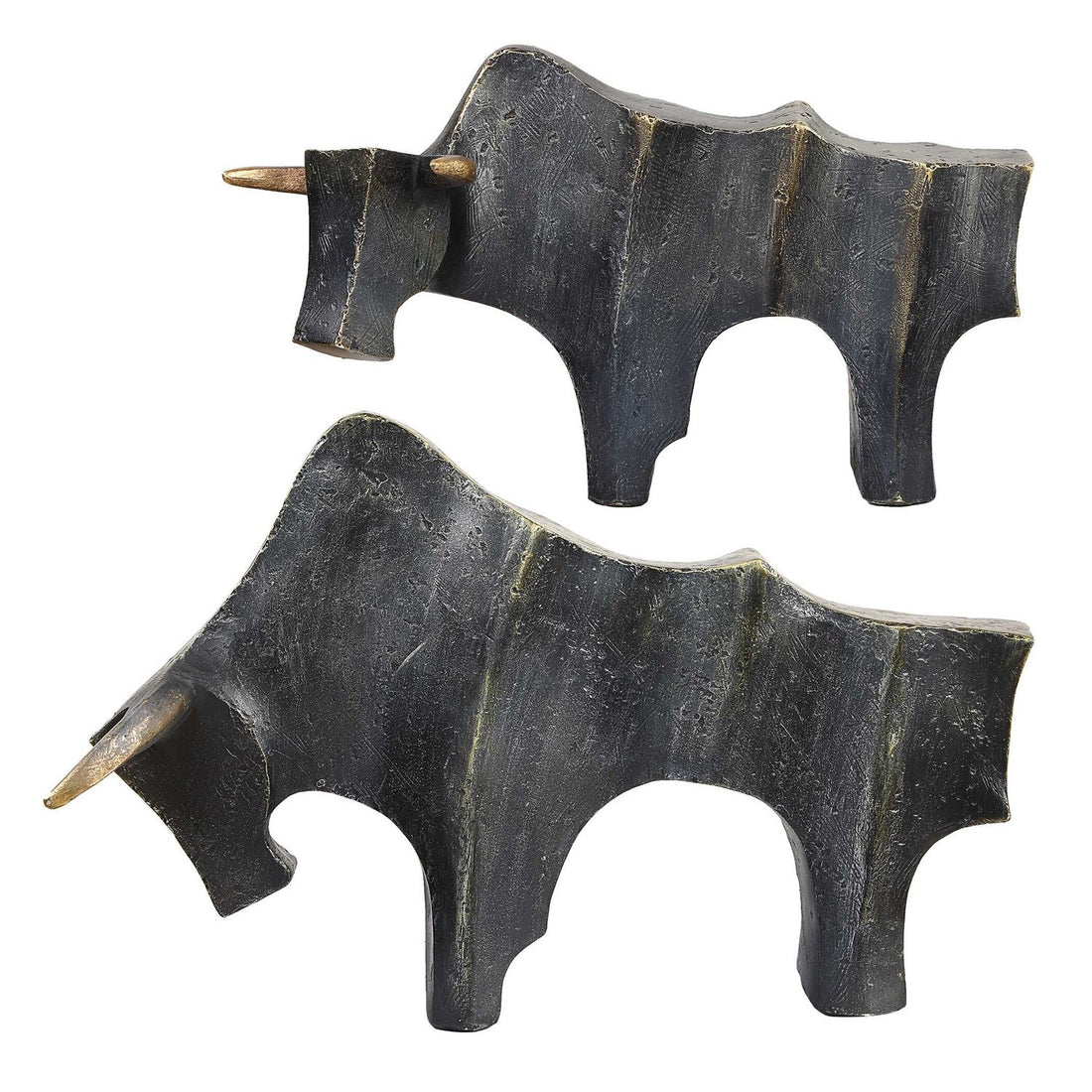 UTTERMOST Regal Bull Sculptures Set Of 2 - Decorative Accents