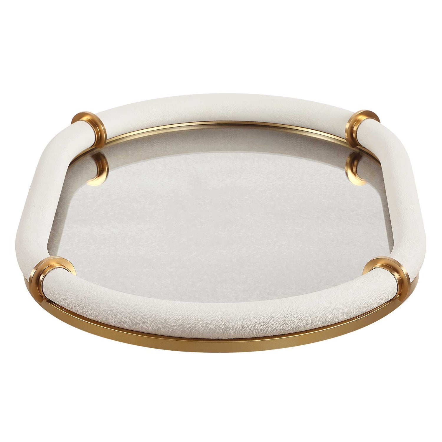 UTTERMOST Cyprus Leather Oval Tray - Decorative Accents