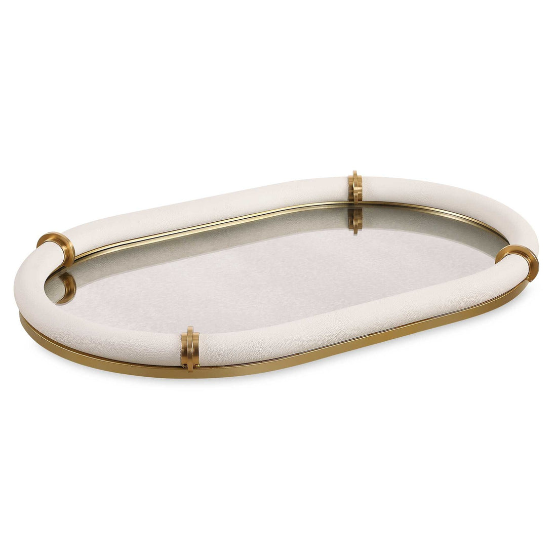 UTTERMOST Cyprus Leather Oval Tray - Decorative Accents