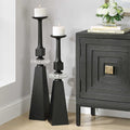 UTTERMOST Ebon Glow Floor Candleholders Set Of 2 - Decorative Accents