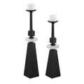 UTTERMOST Ebon Glow Floor Candleholders Set Of 2 - Decorative Accents