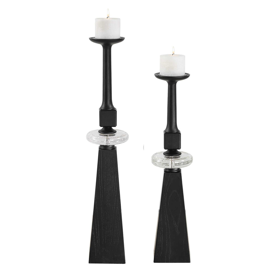 UTTERMOST EBON GLOW FLOOR CANDLEHOLDERS - Decorative Accents