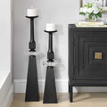 UTTERMOST Ebon Glow Floor Candleholders Set Of 2 - Decorative Accents
