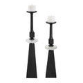 UTTERMOST Ebon Glow Floor Candleholders Set Of 2 - Decorative Accents