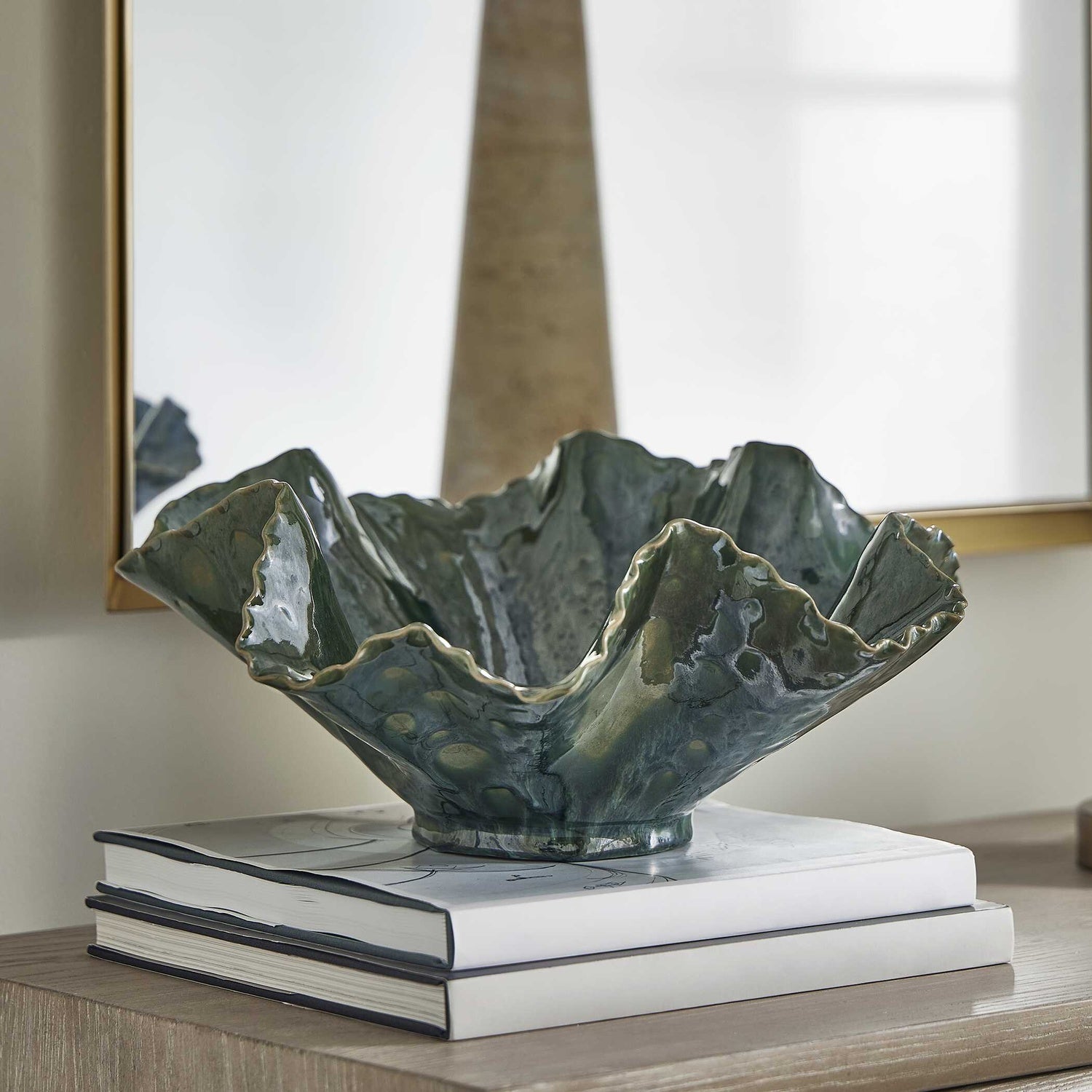 UTTERMOST Verdant Bloom Emerald Outdoor Bowl - Decorative Accents