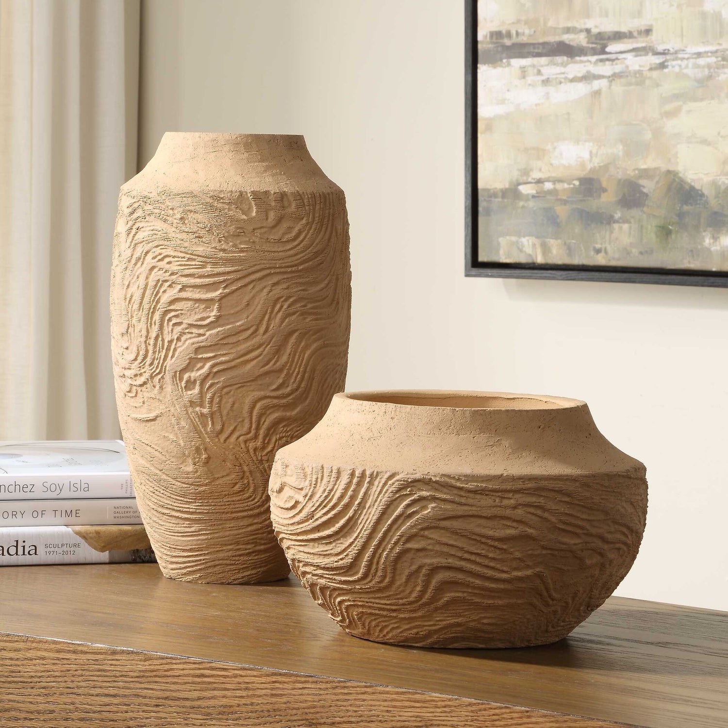 UTTERMOST SANDSTONE FLOW TERRACOTTA VASE - Decorative Accents