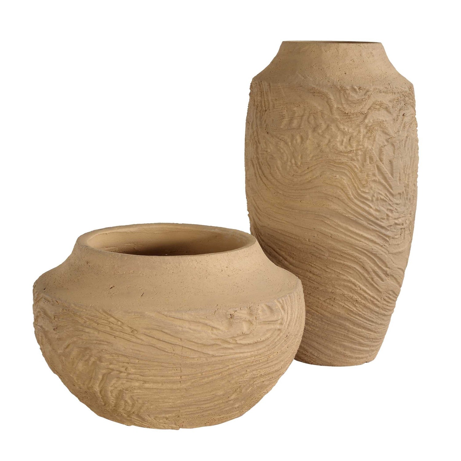 UTTERMOST SANDSTONE FLOW TERRACOTTA VASE - Decorative Accents