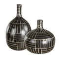 UTTERMOST GRAPHITE STRIDE GEOMETRIC VASES - Decorative Accents