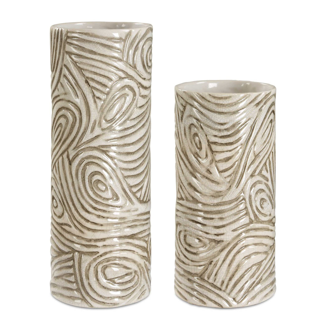 UTTERMOST SWIRL EARTH TONE VASES - Decorative Accents